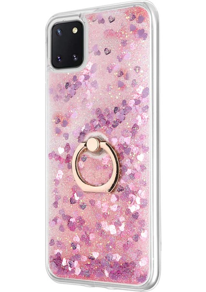 Samsung Galaxy A81 Kılıf Glitter Liquid Holder Pembe