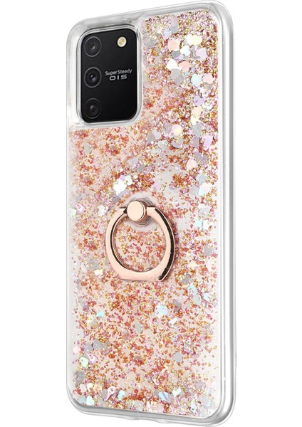 Samsung Galaxy A91 Kılıf Glitter Liquid Holder Gold fiyatları