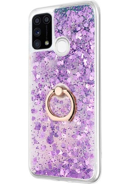 Samsung Galaxy M31 Kılıf Glitter Liquid Holder Mor