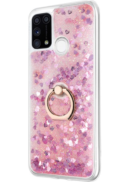 Samsung Galaxy M31 Kılıf Glitter Liquid Holder Pembe