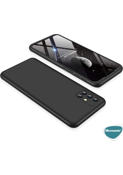 Samsung Galaxy M31S Kılıf Double Dip 360 Protective Siyah - Mavi