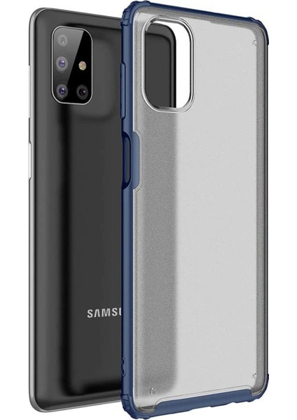 Samsung Galaxy M51 Kılıf Frosted Frame Lacivert