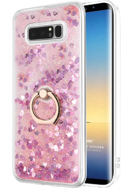 Samsung Galaxy Note 8 Kılıf Glitter Liquid Holder Pembe