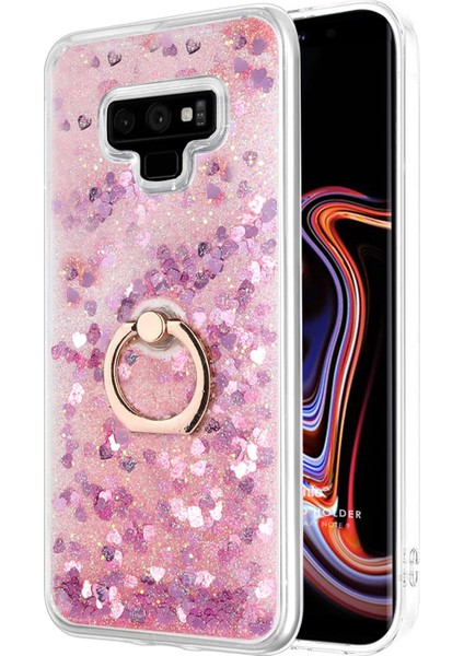 Samsung Galaxy Note 9 Kılıf Glitter Liquid Holder Pembe