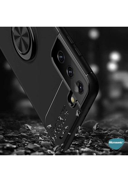 Samsung Galaxy S21 Plus Kılıf Kickstand Ring Holder Siyah