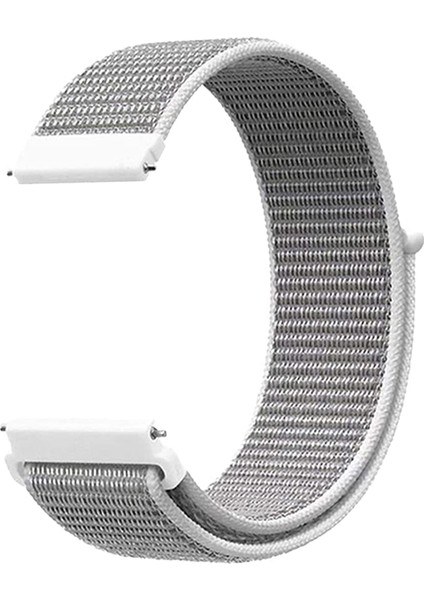 Samsung Galaxy Watch 3 45MM Hasırlı Kordon Woven Sport Loop Beyaz