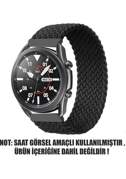 Samsung Gear S3 Frontier Kordon Large Size Braided Solo Loop Band Siyah fiyatları