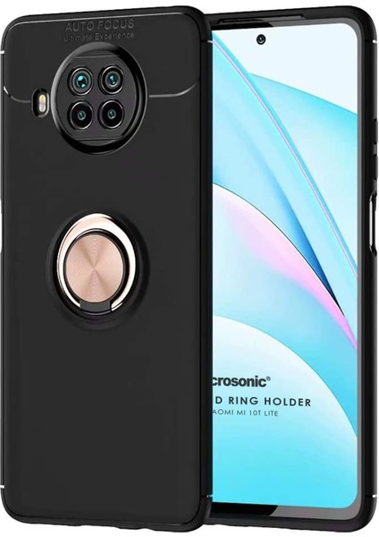 Xiaomi Mi 10T Lite Kılıf Kickstand Ring Holder Siyah - Rose