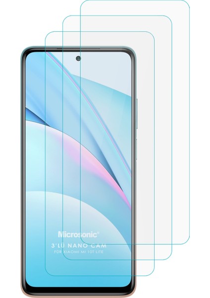 Xiaomi Mi 10T Lite Screen Protector Nano Glass Cam Ekran Koruyucu 3 Pack Şeffaf