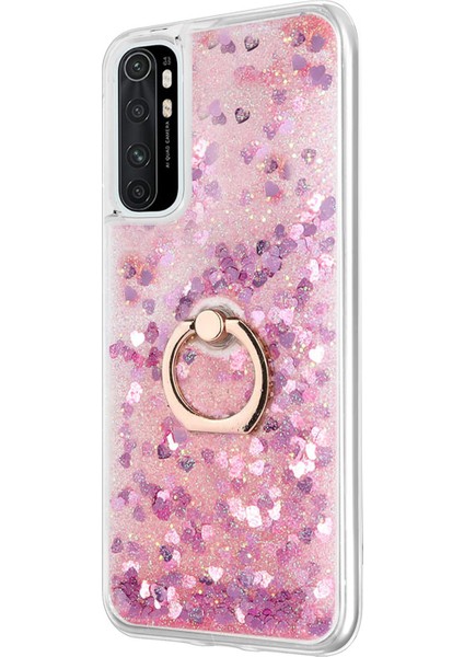 Xiaomi Mi Note 10 Lite Kılıf Glitter Liquid Holder Pembe