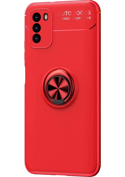 Xiaomi Poco M3 Kılıf Kickstand Ring Holder Kırmızı