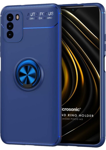 Xiaomi Poco M3 Kılıf Kickstand Ring Holder Lacivert