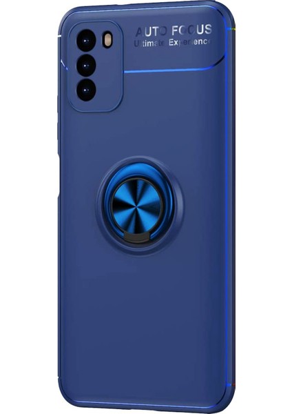 Xiaomi Poco M3 Kılıf Kickstand Ring Holder Lacivert