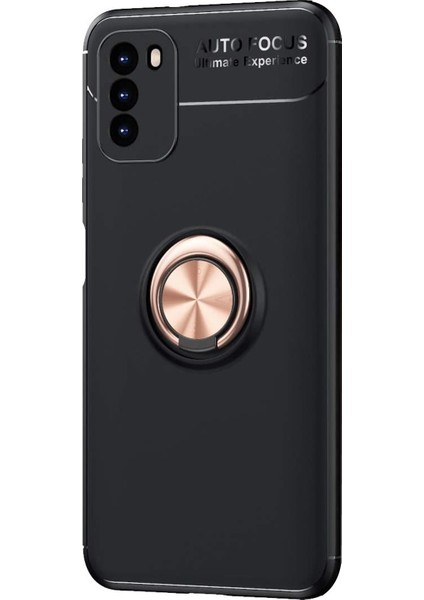 Xiaomi Poco M3 Kılıf Kickstand Ring Holder Siyah - Rose