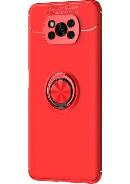 Xiaomi Poco X3 Nfc Kılıf Kickstand Ring Holder Kırmızı