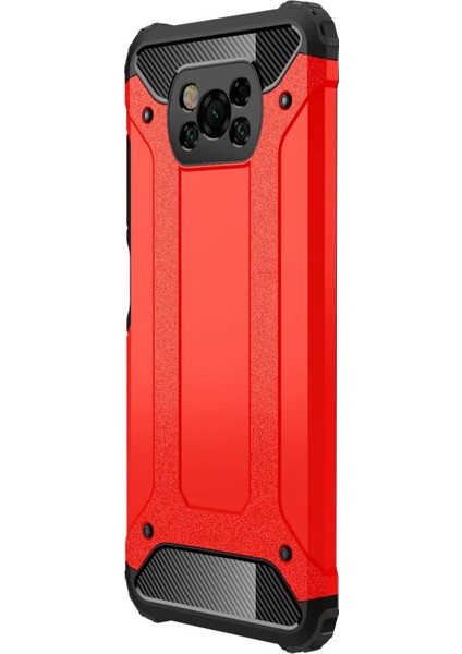 Xiaomi Poco X3 Nfc Kılıf Rugged Ar Kırmızı