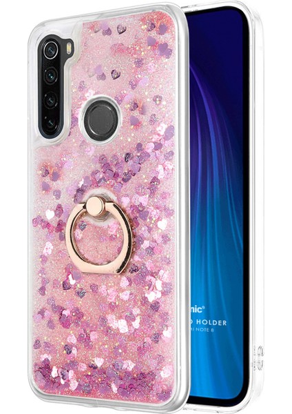 Xiaomi Redmi Note 8 Kılıf Glitter Liquid Holder Pembe