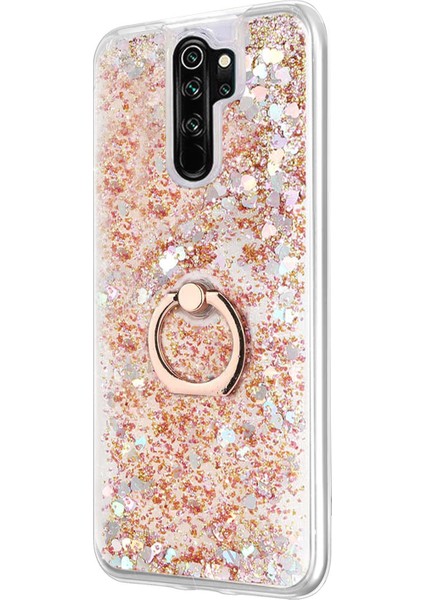 Xiaomi Redmi Note 8 Pro Kılıf Glitter Liquid Holder Gold