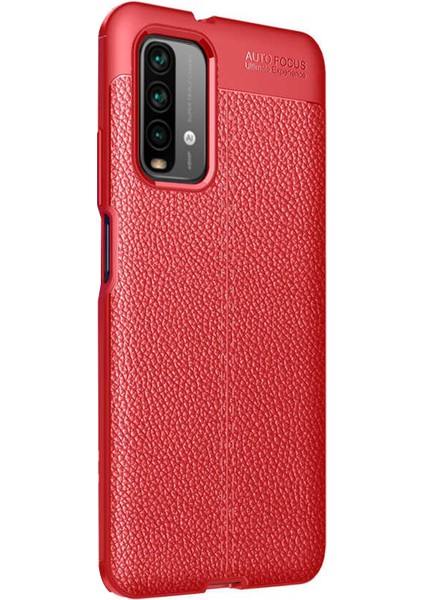 Xiaomi Redmi Note 9 4g Kılıf Deri Dokulu Silikon Kırmızı fiyatları