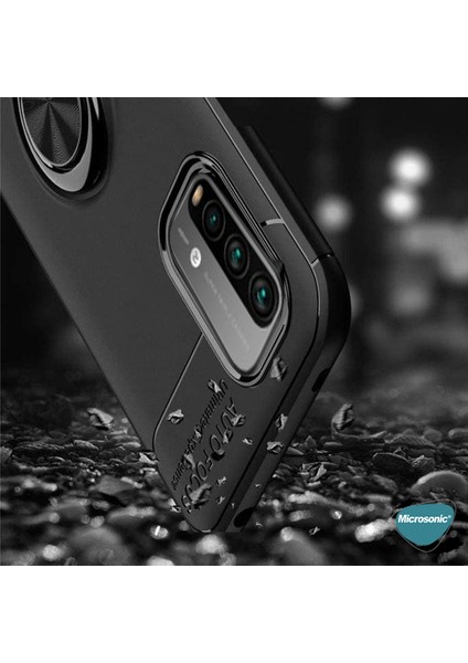 Xiaomi Redmi Note 9 4g Kılıf Kickstand Ring Holder Lacivert fırsatları