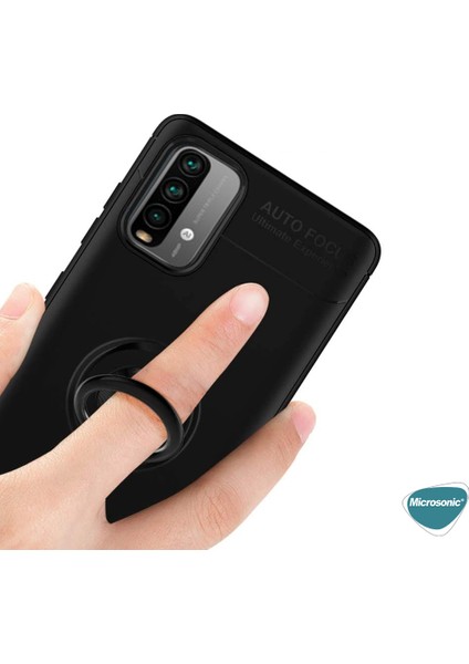 Xiaomi Redmi Note 9 4g Kılıf Kickstand Ring Holder Lacivert indirimleri