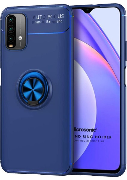 Xiaomi Redmi Note 9 4g Kılıf Kickstand Ring Holder Lacivert