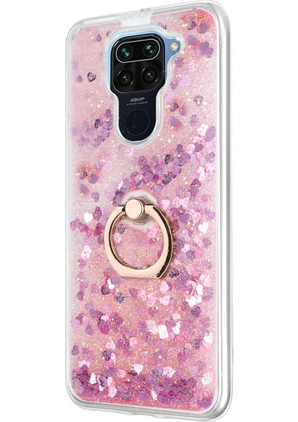 Xiaomi Redmi Note 9 Kılıf Glitter Liquid Holder Pembe