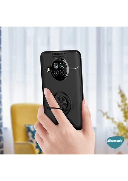 Xiaomi Redmi Note 9 Pro 5g Kılıf Kickstand Ring Holder Siyah