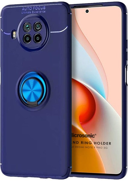 Xiaomi Redmi Note 9 Pro 5g Kılıf Kickstand Ring Holder Lacivert