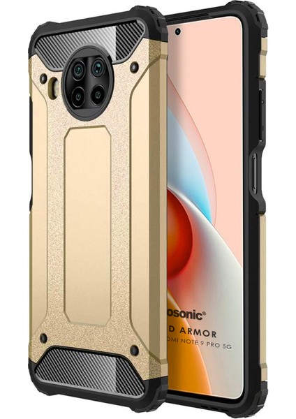 Xiaomi Redmi Note 9 Pro 5g Kılıf Rugged Ar Gold