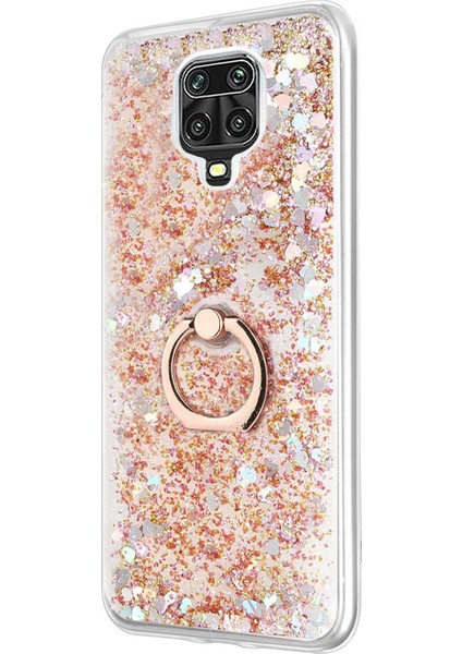 Xiaomi Redmi Note 9 Pro Kılıf Glitter Liquid Holder Gold fiyatları
