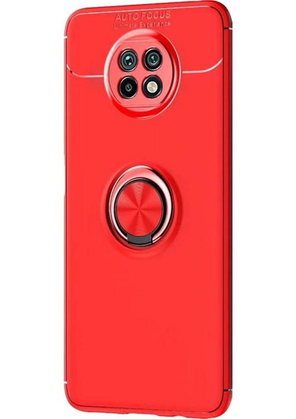 Xiaomi Redmi Note 9t Kılıf Kickstand Ring Holder Kırmızı