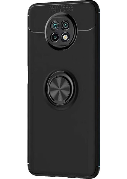 Xiaomi Redmi Note 9t Kılıf Kickstand Ring Holder Siyah