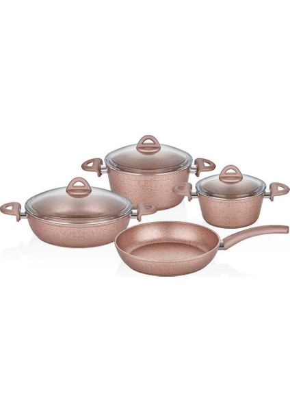 Rose Chocolate Mercek 7 Parça Granit Set