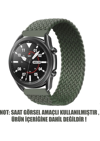 Amaz fit Pace Kordon Large Size Braided Solo Loop Band Koyu Yeşil