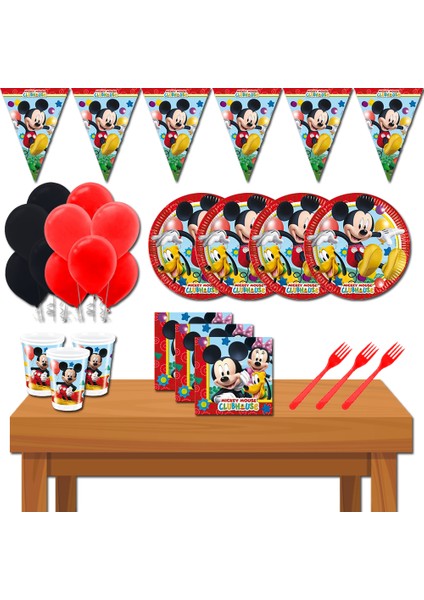 Mickey Mouse Eko 32 Kişilik Doğum Günü Parti Malzemeleri Seti