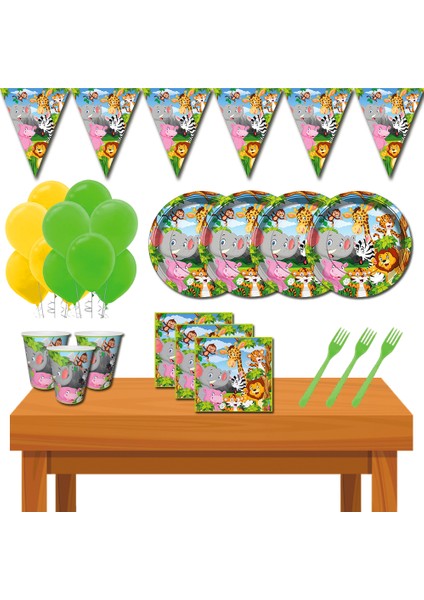 Safari Zoo Eko 40 Kişilik Doğum Günü Parti Malzemeleri Seti