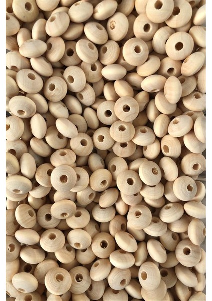 10 Adet 17 mm Yassı Ahşap Boncuk