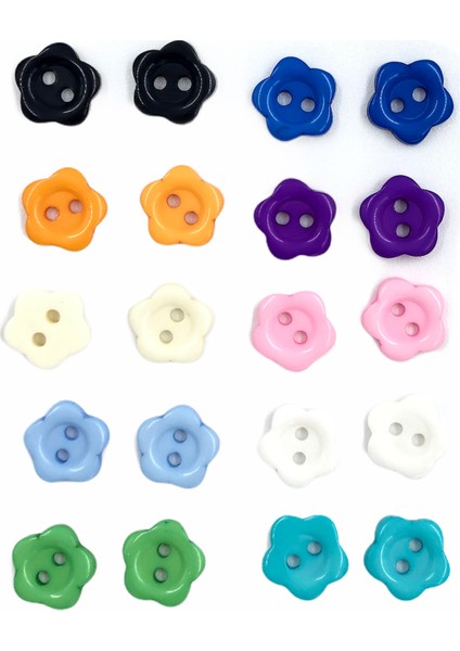 Özene Bezene 20 Adet Çiçek Amigurumi Düğmesi