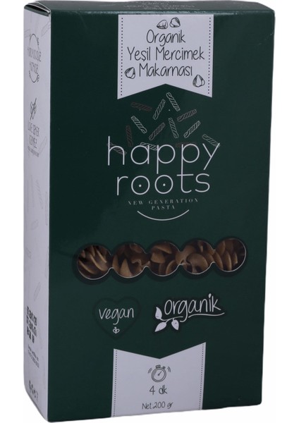 Vegan Organik Yeşil Mercimek Makarnası, 200 gr