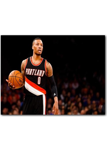 Ahşap Tablo Damian Lillard Portland Oyunda