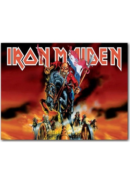 Ahşap Tablo Iron Maiden Savaşan Yaratıklar