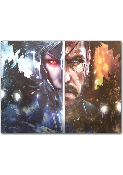Ahşap Tablo Metal Gear Iki Karakter Bir Arada