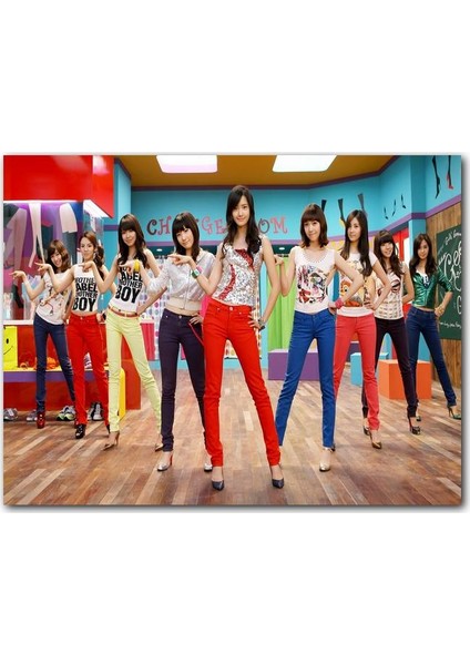 Ahşap Tablo Renkli Girls Generation Kızlar