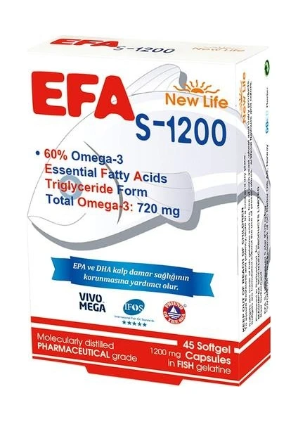 New Life Efa S 1200 Balık Yağı 45 Kapsül