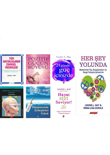 Düşünce Gücüyle Tedavi - Pozitif Gücün Büyüsü-Hayat Sizi Seviyor - Her Şey Yolunda- Louise L. Hay - 7 Kitap Seti