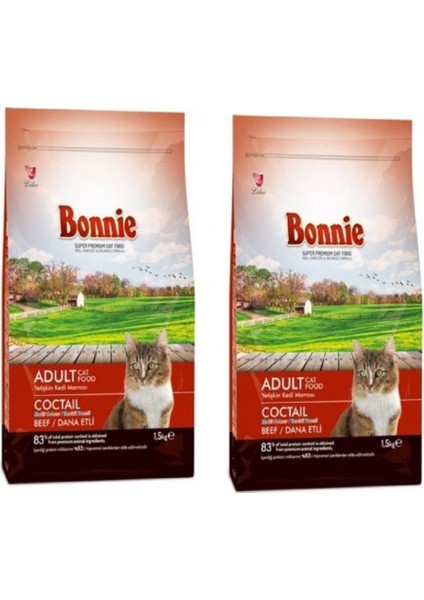 Biftekli Kokteyl Kedi Maması 1,5 kg * 2 Adet