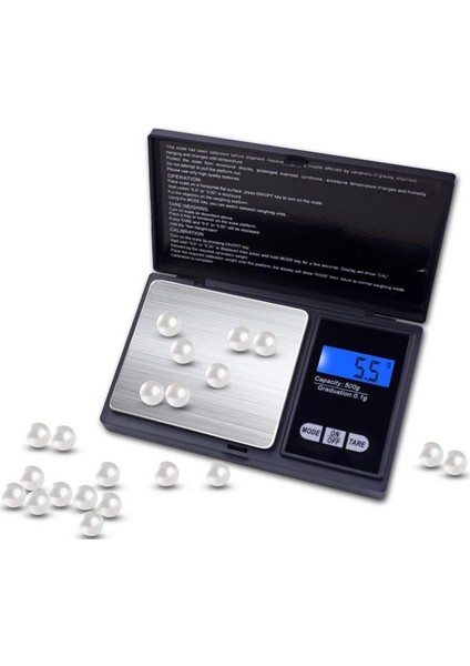 Hassas Cep Terazi 500G/0.01G Mini Açılır Kapak LCD Dijital Ekran
