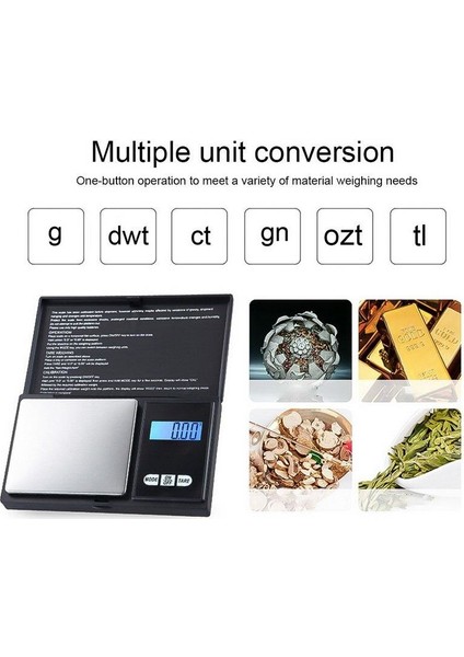 Hassas Cep Terazi 500G/0.01G Mini Açılır Kapak LCD Dijital Ekran