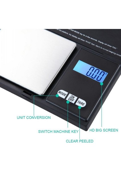Hassas Cep Terazi 500G/0.01G Mini Açılır Kapak LCD Dijital Ekran